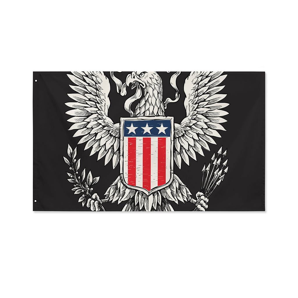 Patriotic USA Eagle Print Polyester Flag