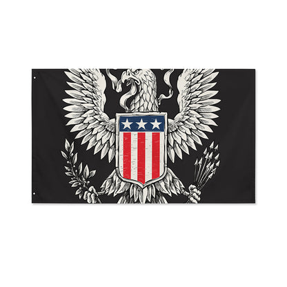 Patriotic USA Eagle Print Polyester Flag