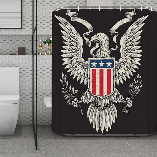 Patriotic USA Eagle Print Polyester Shower Curtain