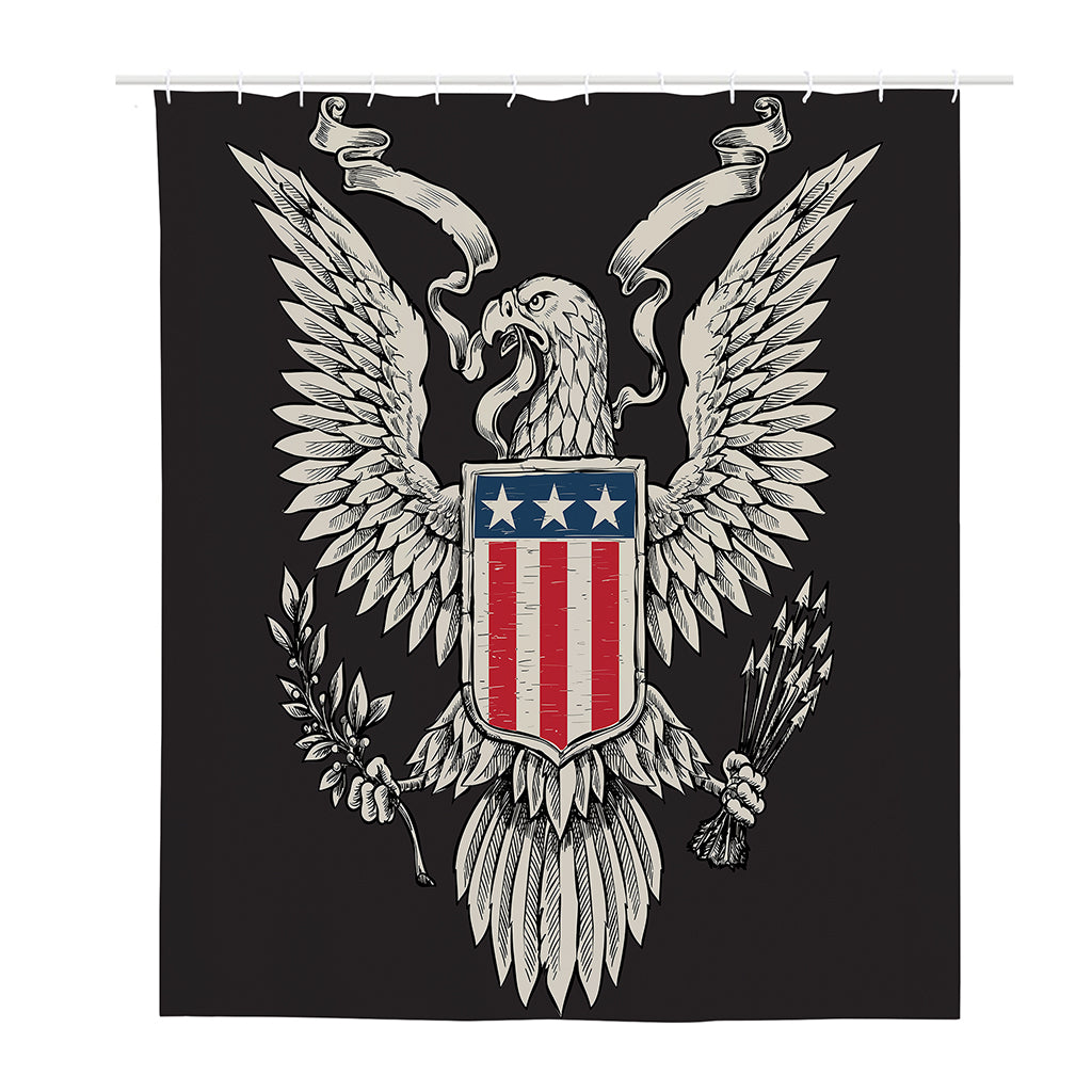 Patriotic USA Eagle Print Polyester Shower Curtain