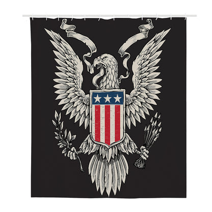 Patriotic USA Eagle Print Polyester Shower Curtain