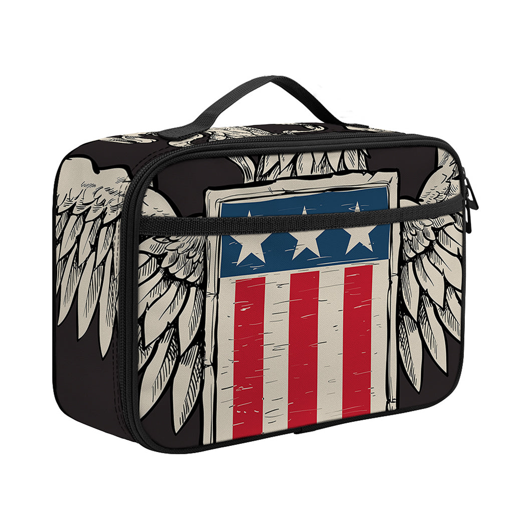 Patriotic USA Eagle Print Portable Lunch Bag
