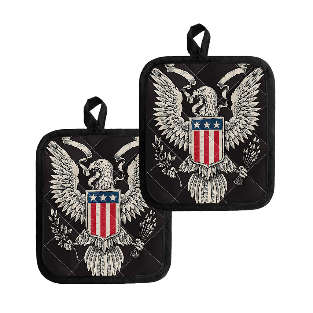 Patriotic USA Eagle Print Pot Holders