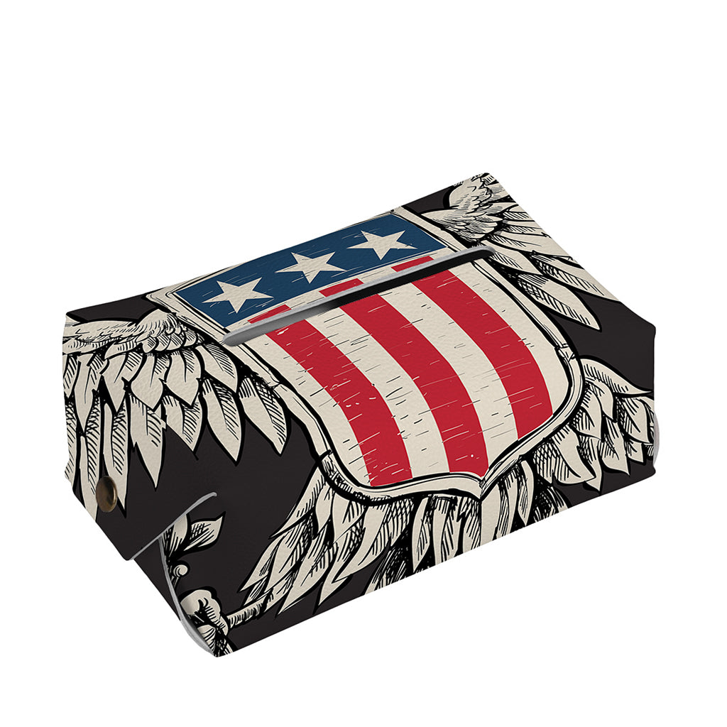 Patriotic USA Eagle Print Rectangle Tissue Box Cover