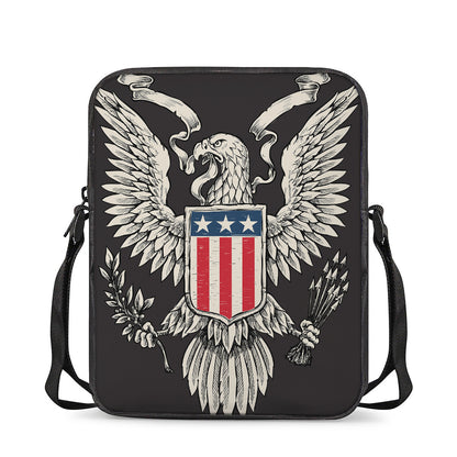 Patriotic USA Eagle Print Rectangular Crossbody Bag