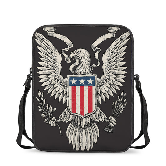 Patriotic USA Eagle Print Rectangular Crossbody Bag