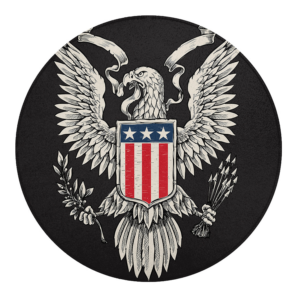 Patriotic USA Eagle Print Round Blanket