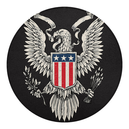 Patriotic USA Eagle Print Round Blanket
