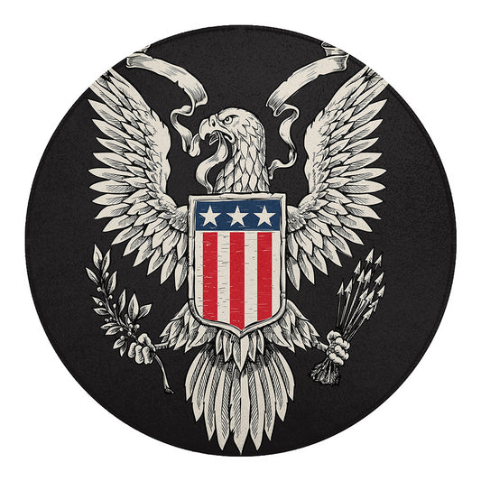 Patriotic USA Eagle Print Round Blanket