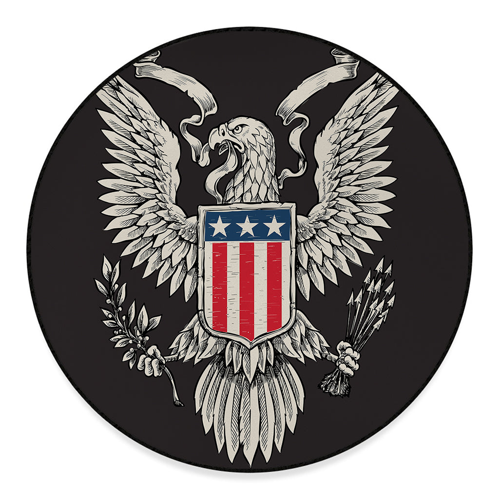 Patriotic USA Eagle Print Round Floor Mat