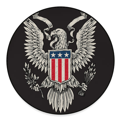 Patriotic USA Eagle Print Round Floor Mat
