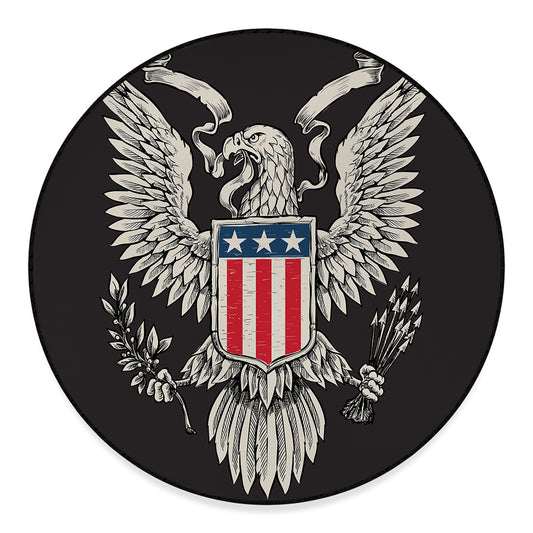 Patriotic USA Eagle Print Round Floor Mat