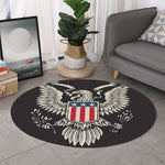 Patriotic USA Eagle Print Round Rug