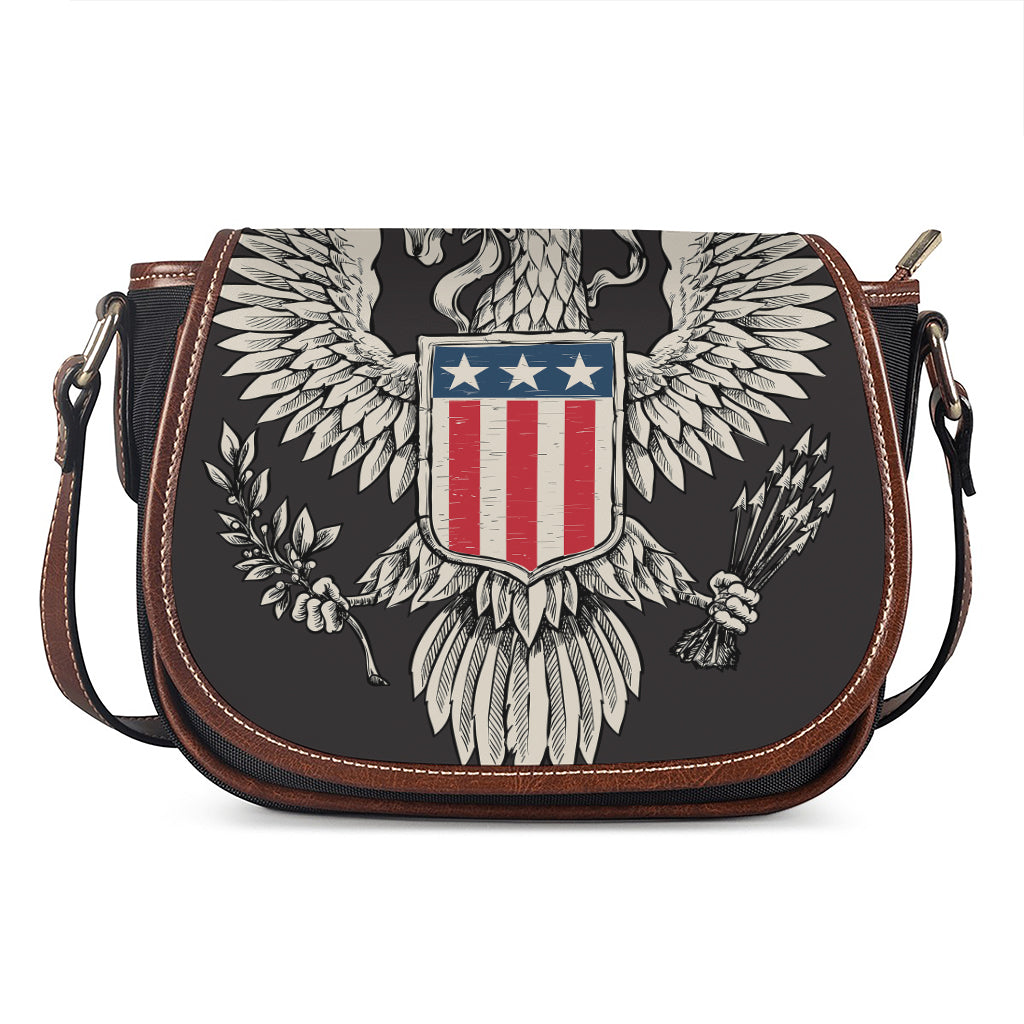 Patriotic USA Eagle Print Saddle Bag