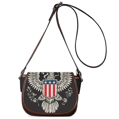 Patriotic USA Eagle Print Saddle Bag