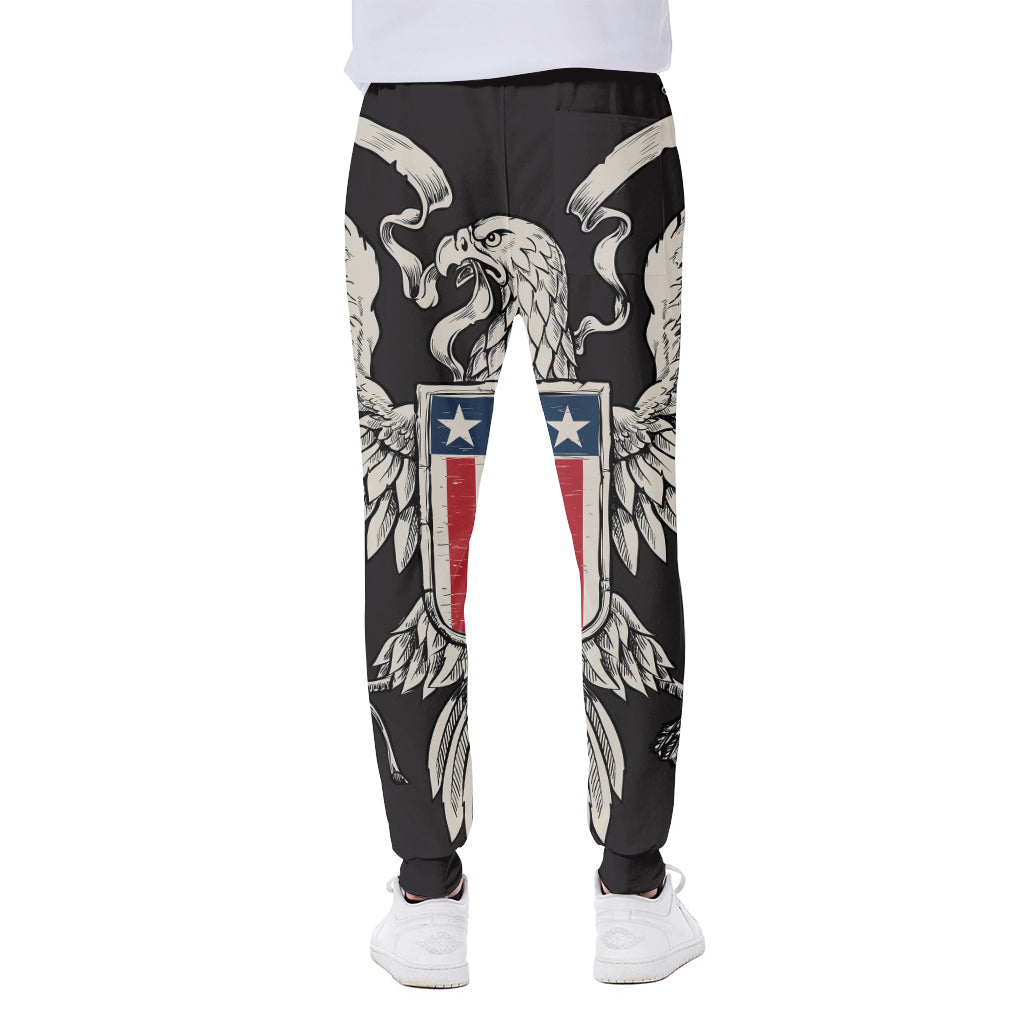 Patriotic USA Eagle Print Scuba Joggers
