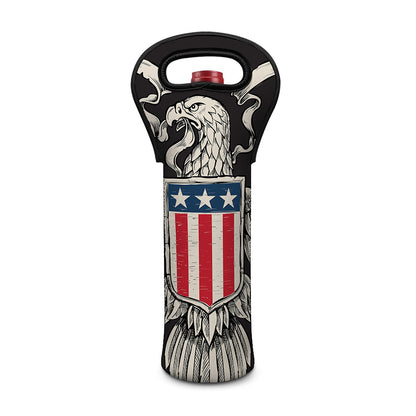 Patriotic USA Eagle Print Single Neoprene Wine Tote