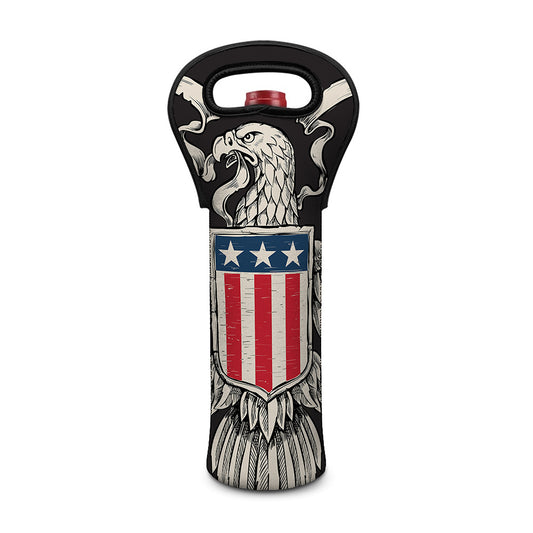 Patriotic USA Eagle Print Single Neoprene Wine Tote