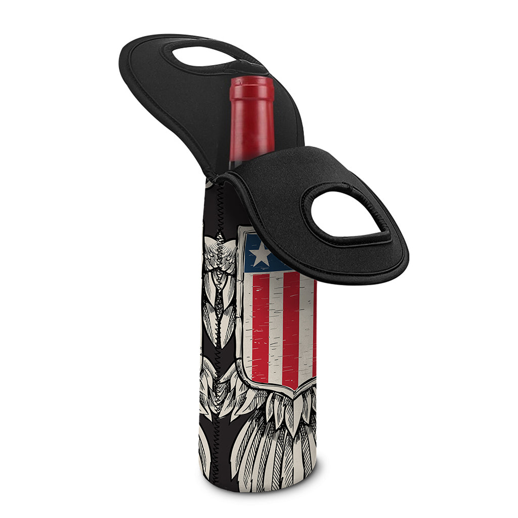 Patriotic USA Eagle Print Single Neoprene Wine Tote