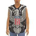 Patriotic USA Eagle Print Sleeveless Baseball Jersey