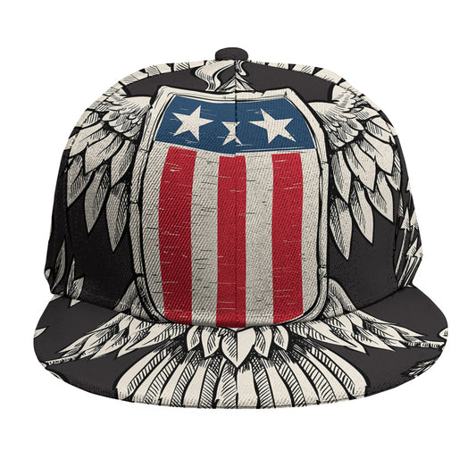 Patriotic USA Eagle Print Snapback Cap
