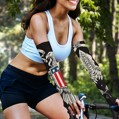 Patriotic USA Eagle Print Sun Protection Arm Sleeves