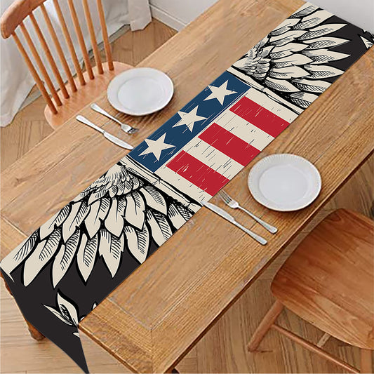 Patriotic USA Eagle Print Table Runner