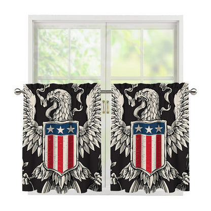 Patriotic USA Eagle Print Tier Curtains