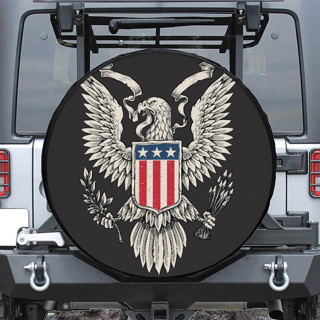 Patriotic USA Eagle Print Tire Cover