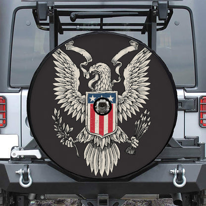 Patriotic USA Eagle Print Tire Cover With Camera Hole