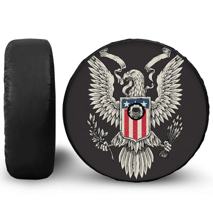 Patriotic USA Eagle Print Tire Cover With Camera Hole