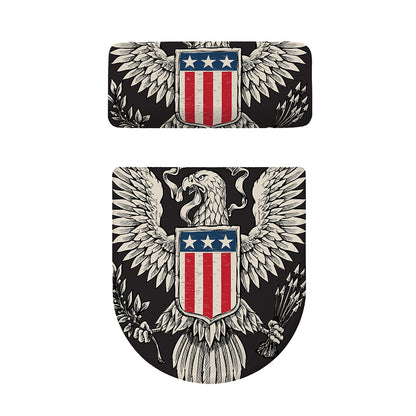 Patriotic USA Eagle Print Toilet Lid And Tank Cover Set