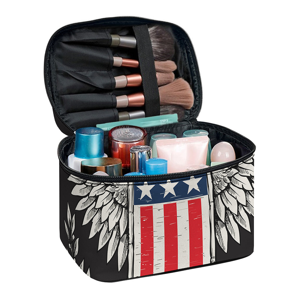 Patriotic USA Eagle Print Travel Makeup Bag