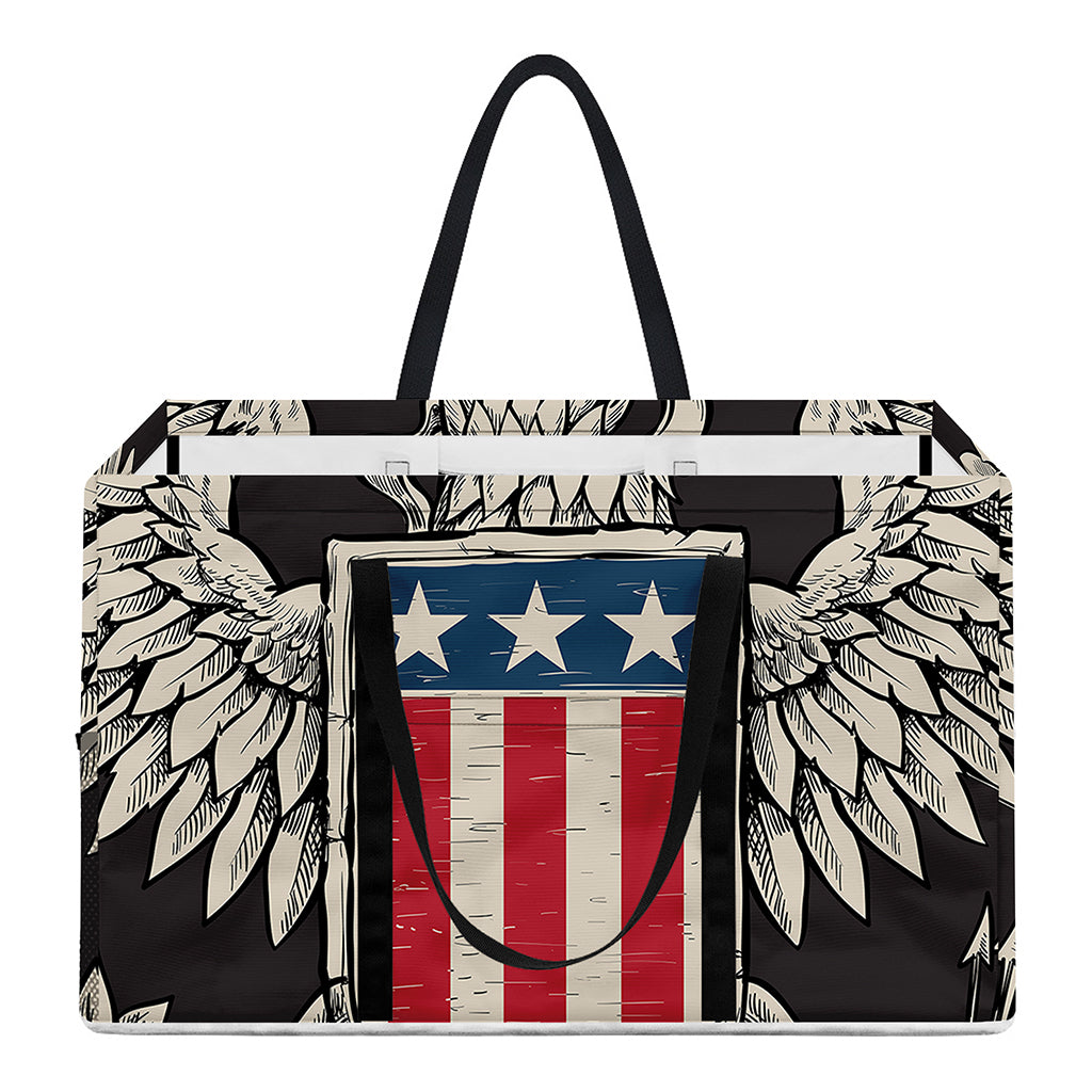 Patriotic USA Eagle Print Utility Tote Bag