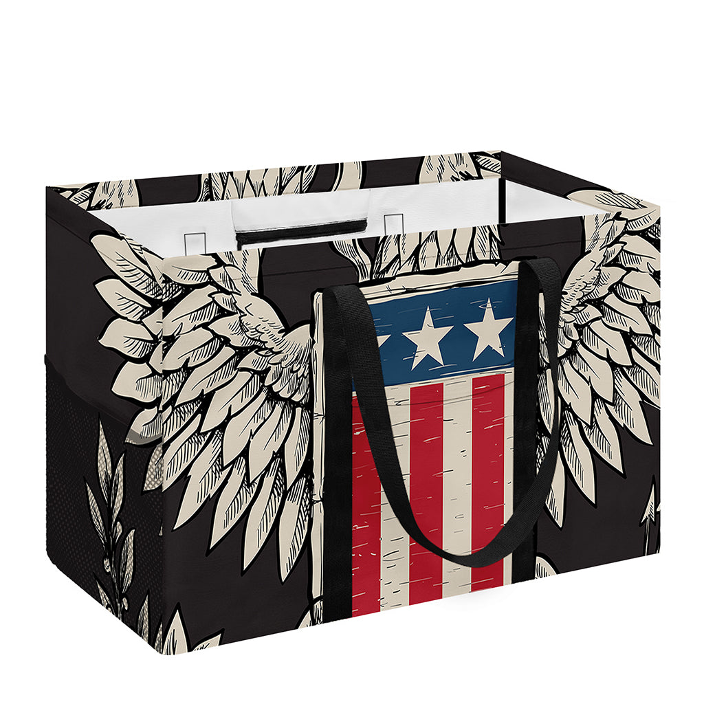 Patriotic USA Eagle Print Utility Tote Bag