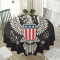 Patriotic USA Eagle Print Waterproof Round Tablecloth