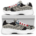 Patriotic USA Eagle Print White Chunky Shoes