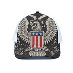 Patriotic USA Eagle Print White Mesh Trucker Cap