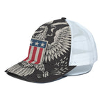 Patriotic USA Eagle Print White Mesh Trucker Cap