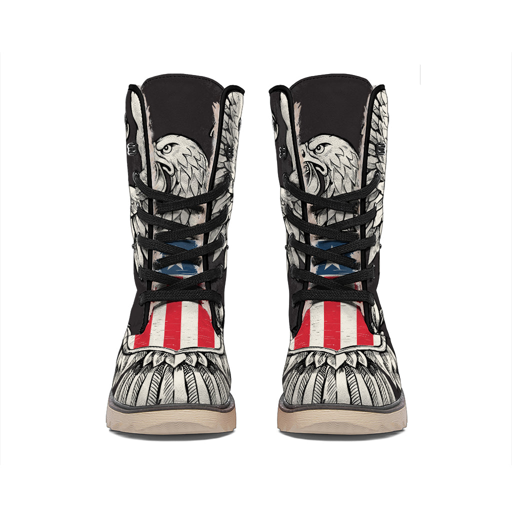 Patriotic USA Eagle Print Winter Boots