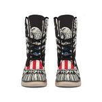 Patriotic USA Eagle Print Winter Boots