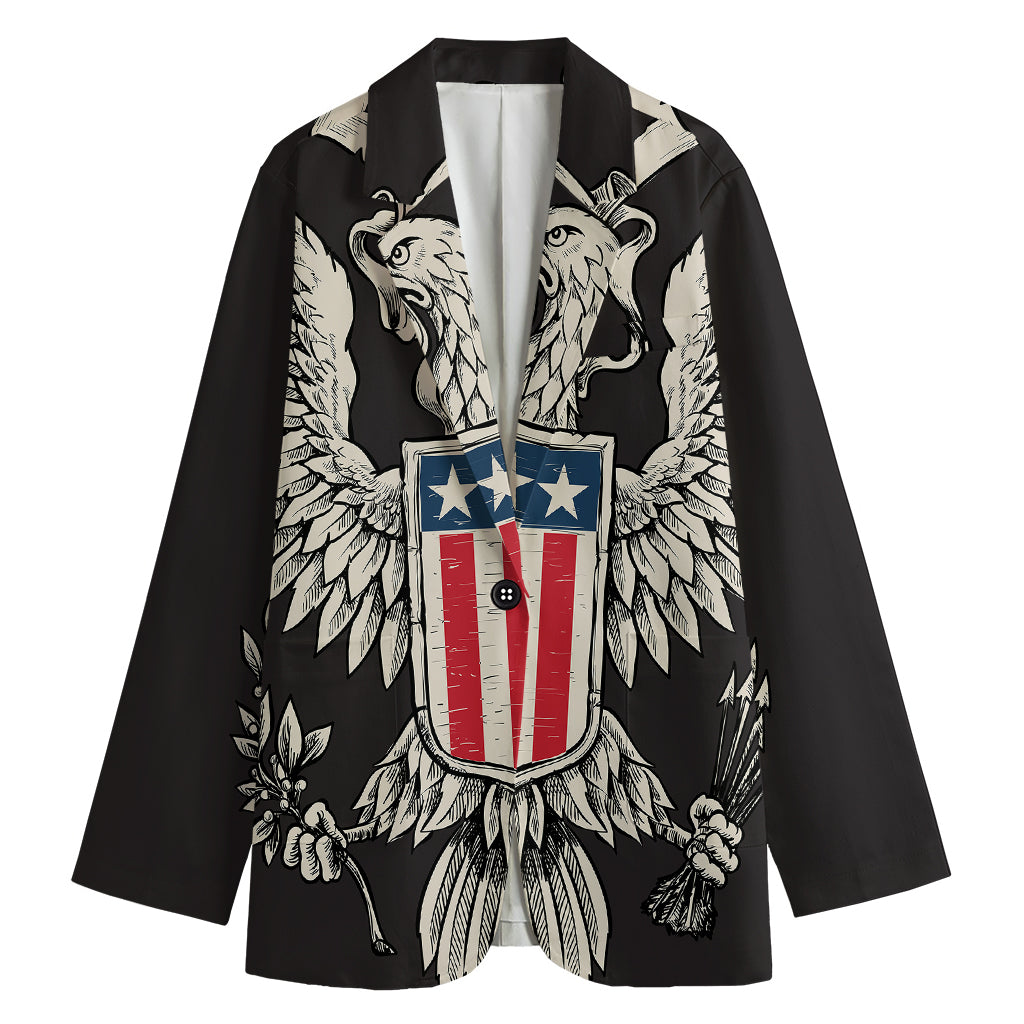 Patriotic USA Eagle Print Women's Blazer