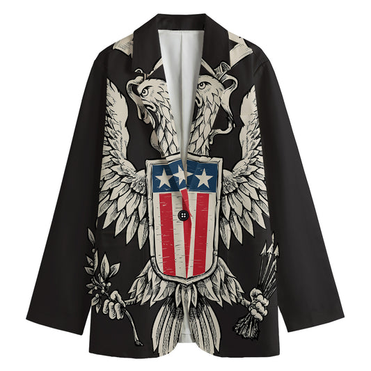 Patriotic USA Eagle Print Women's Blazer