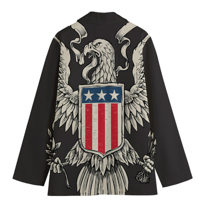 Patriotic USA Eagle Print Women's Blazer