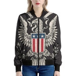 Patriotic USA Eagle Print Women's Bomber Jacket