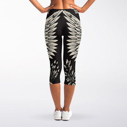 Patriotic USA Eagle Print Women's Capri Leggings