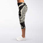 Patriotic USA Eagle Print Women's Capri Leggings