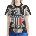 Patriotic USA Eagle Print Women's Polo Shirt
