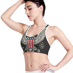 Patriotic USA Eagle Print Women's Sports Bra
