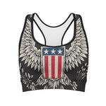 Patriotic USA Eagle Print Women's Sports Bra